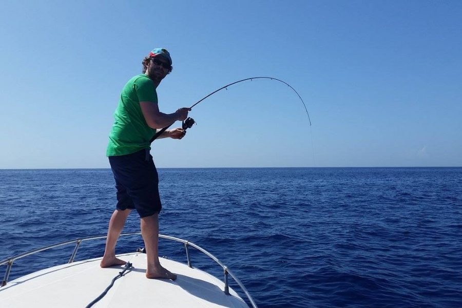 Sortie pêche au large avec les cannes de spining