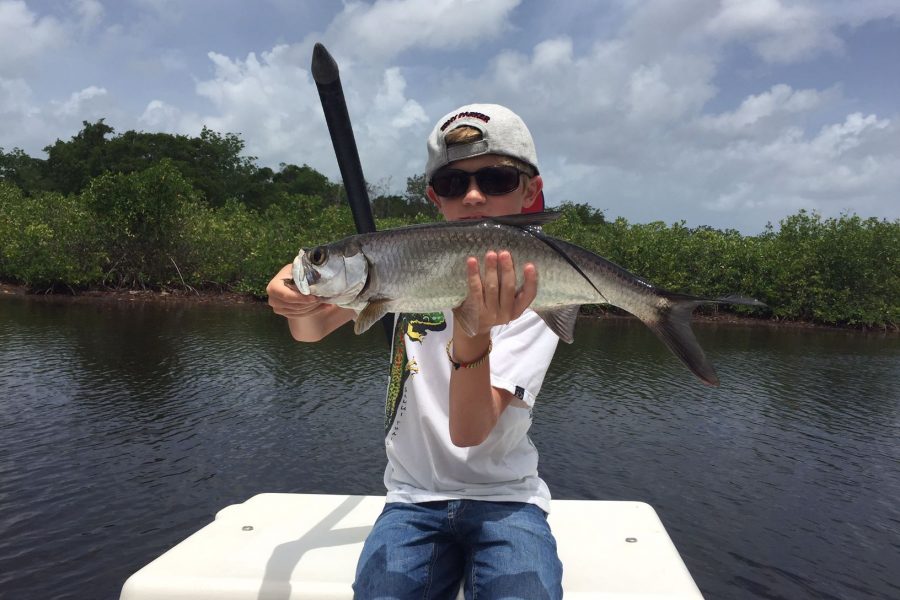 Louis, pêcheur de baby Tarpon à 9 ans !!!