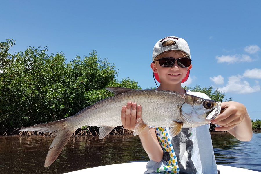 Louis, pêcheur de baby Tarpon à 9 ans !!!
