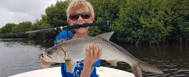 Louis, pêcheur de baby Tarpon à 9 ans !!!