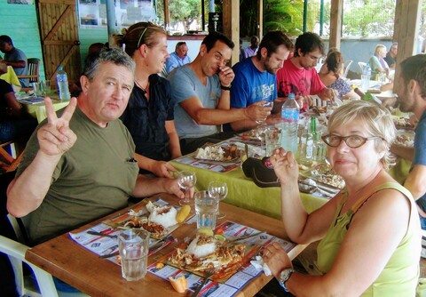 Family meal in a local restaurant