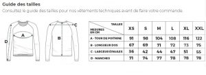 Guide des tailles T-shirt Anti-UV Kuruk